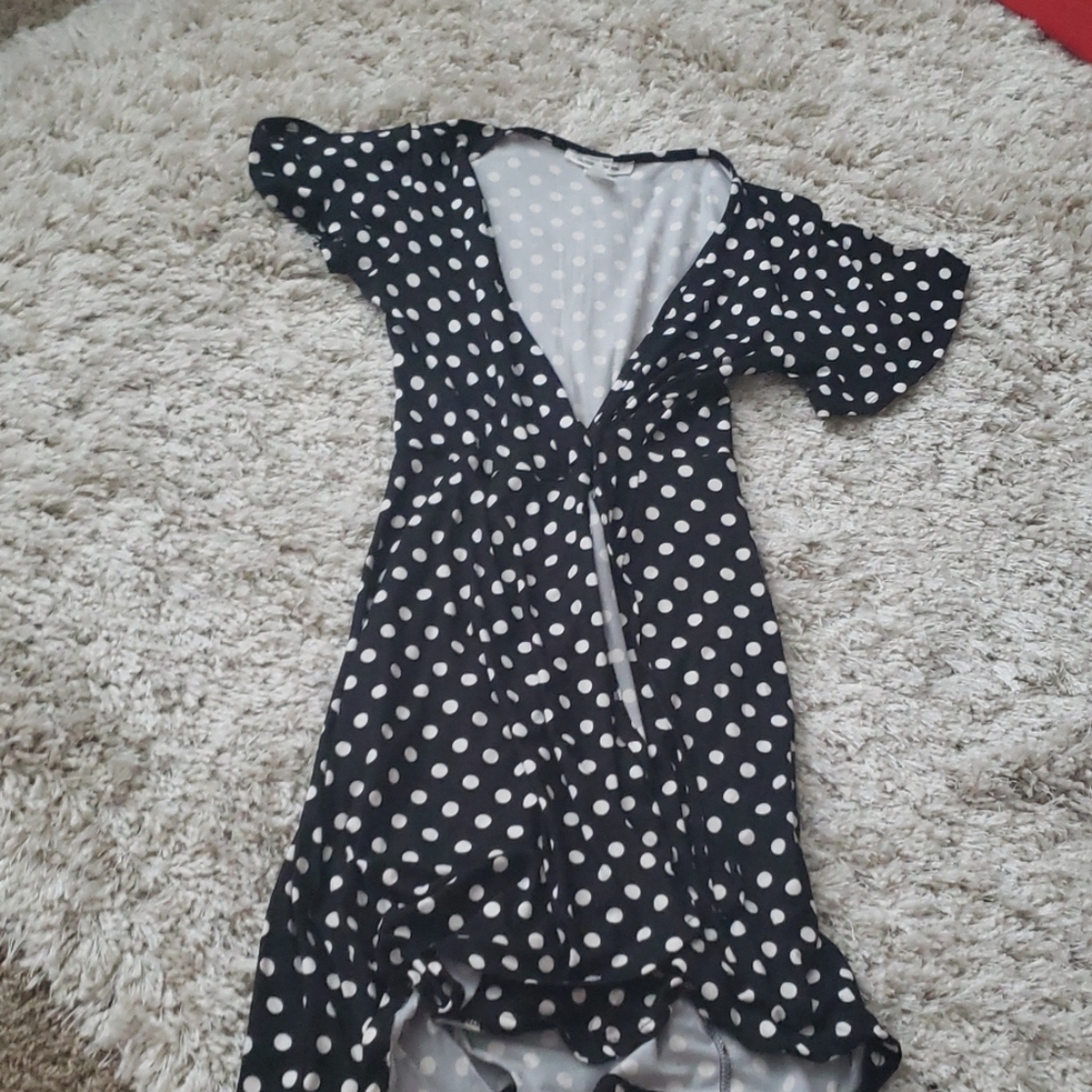 Polka dot wrap dress